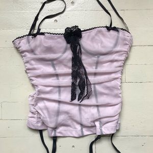 Old school Hot Topic Morbid Threads bustier corset lingerie longline bra, medium